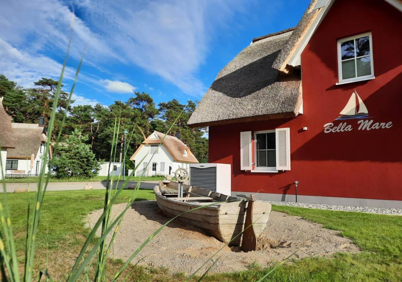 Modernes Reetdach-Ostseeferienhaus Bella Mare, Insel Usedom Mit Sauna, Kamin & Sonnenterrasse Zirchow Exterior photo